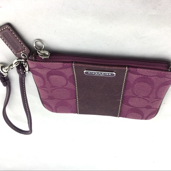 Coach Bags Coach Purple Signature Canvas Wristlet Poshmark